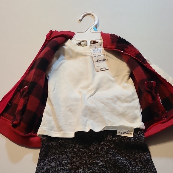 First Impressions Boys Red and Black Plaid Vest Outfit 3 Piece NWT 3-6 Months - Picture 5 of 8